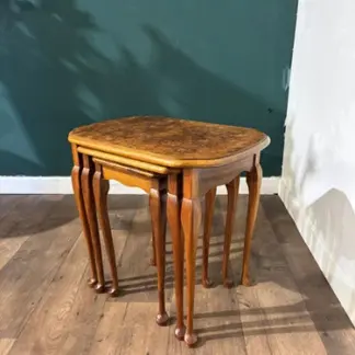 Vintage Nest of Three Walnut Nest of Tables