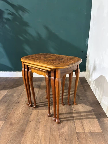 Vintage Nest of Three Walnut Nest of Tables