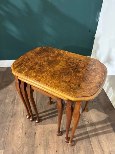 Vintage Nest of Three Walnut Nest of Tables