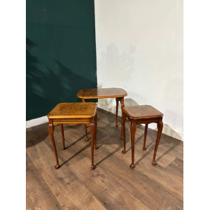 Vintage Nest of Three Walnut Nest of Tables