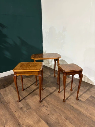 Vintage Nest of Three Walnut Nest of Tables