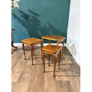 Vintage Nest of Three Walnut Nest of Tables