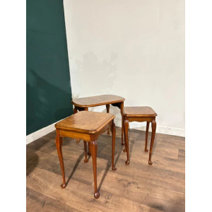 Vintage Nest of Three Walnut Nest of Tables