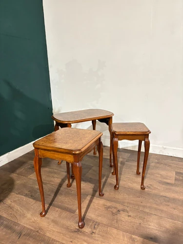 Vintage Nest of Three Walnut Nest of Tables