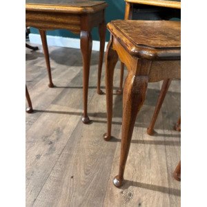 Vintage Nest of Three Walnut Nest of Tables