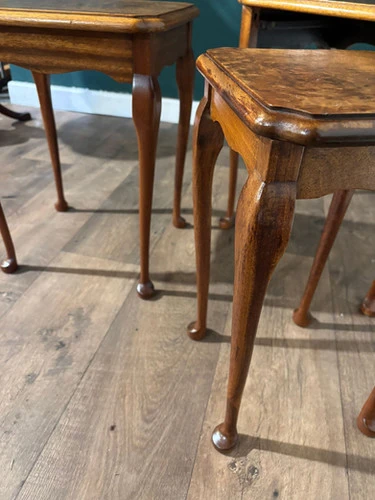 Vintage Nest of Three Walnut Nest of Tables