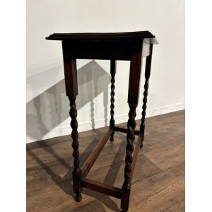 Vintage Oak Barley Twist Window Table