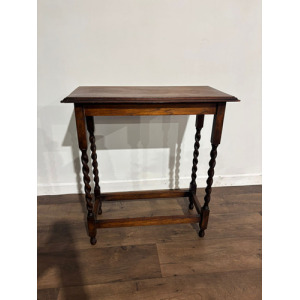 Vintage Oak Barley Twist Window Table