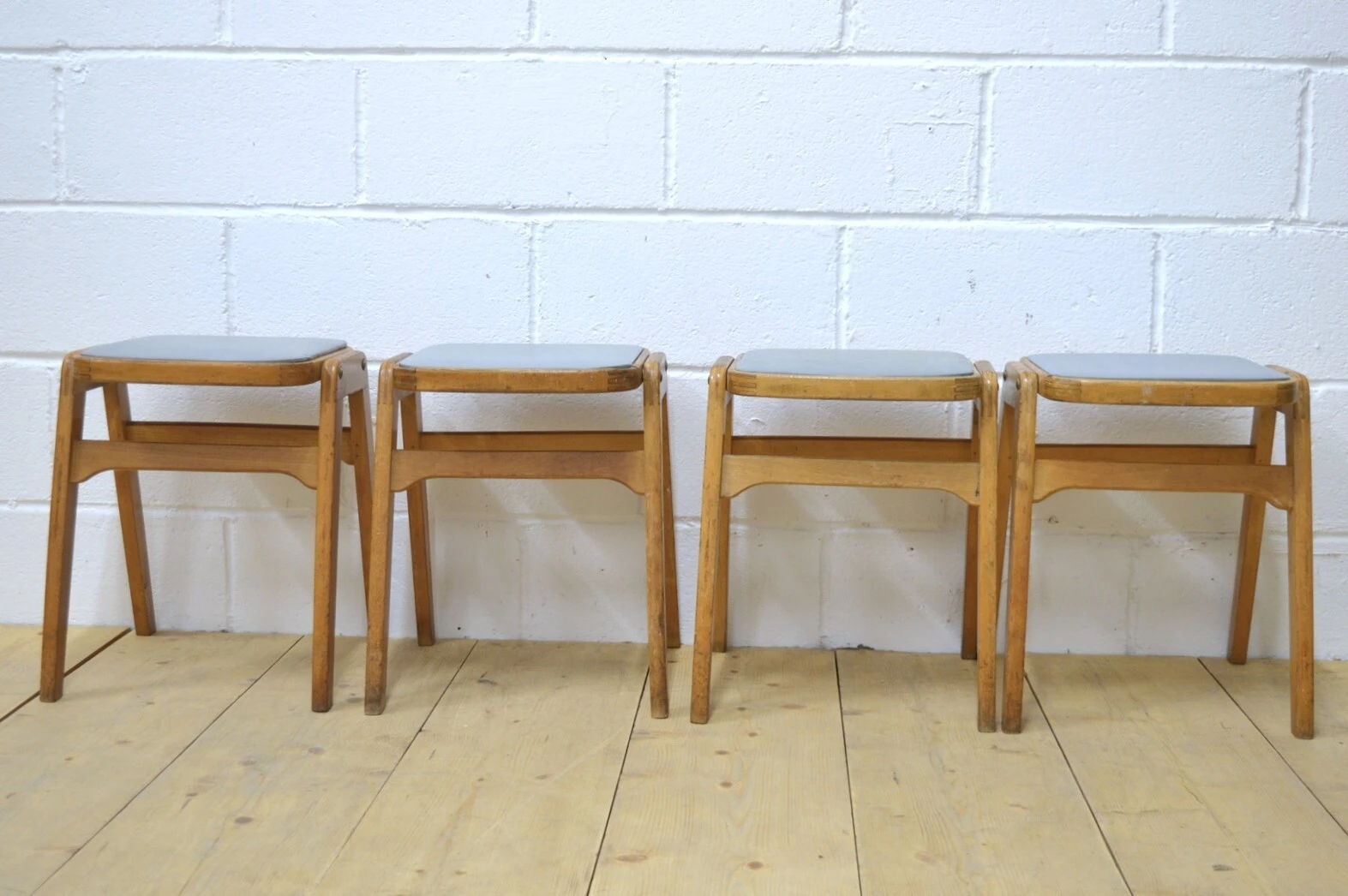 Vintage Stacking Stools by Centa Set of 4 Beech Mid Century Retro