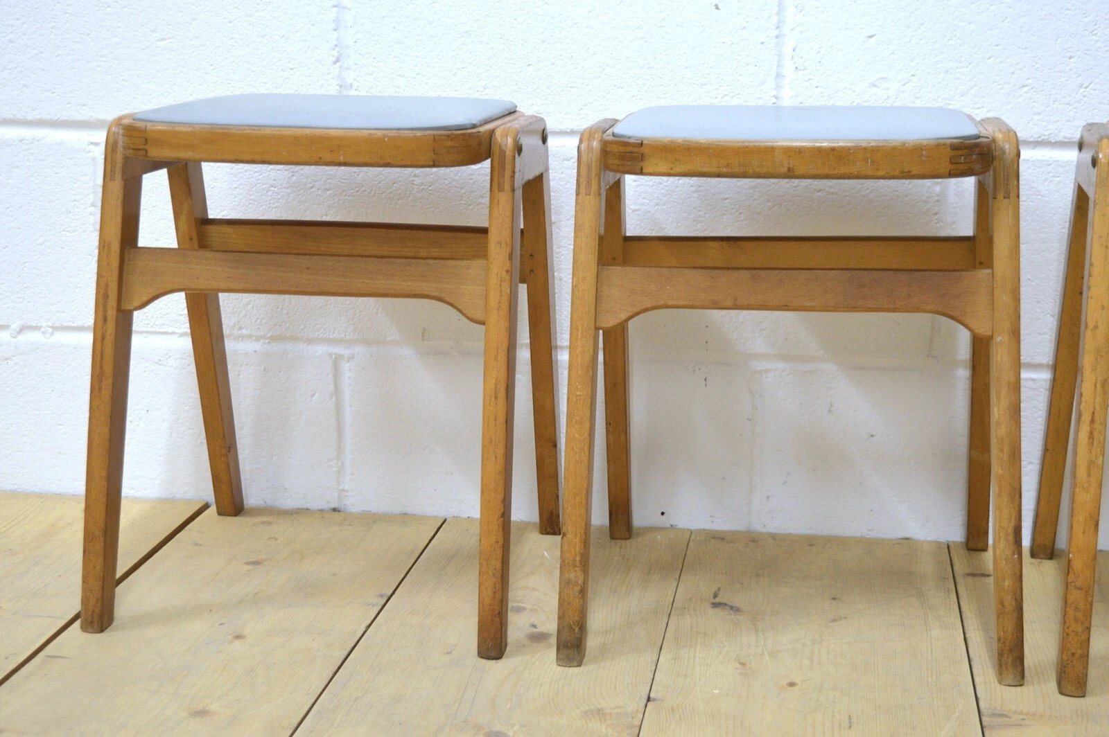 Vintage Stacking Stools by Centa Set of 4 Beech Mid Century Retro