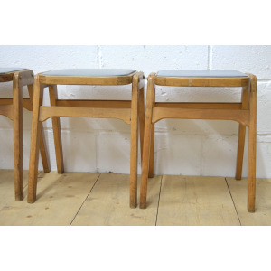 Vintage Stacking Stools by Centa Set of 4 Beech Mid Century Retro