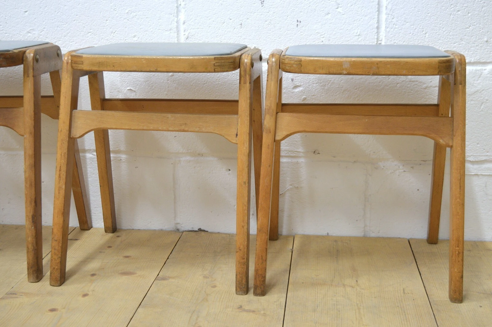 Vintage Stacking Stools by Centa Set of 4 Beech Mid Century Retro