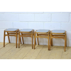 Vintage Stacking Stools by Centa Set of 4 Beech Mid Century Retro