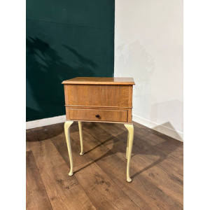 Vintage Walnut Sewing Box On Cabriole Supports