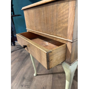 Vintage Walnut Sewing Box On Cabriole Supports