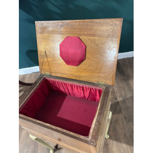 Vintage Walnut Sewing Box On Cabriole Supports