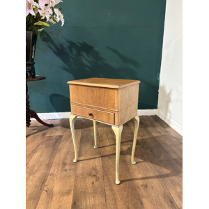 Vintage Walnut Sewing Box On Cabriole Supports