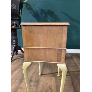 Vintage Walnut Sewing Box On Cabriole Supports