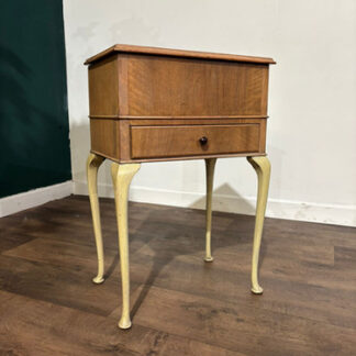 Vintage Walnut Sewing Box On Cabriole Supports