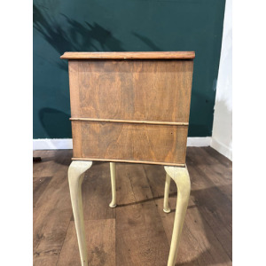 Vintage Walnut Sewing Box On Cabriole Supports