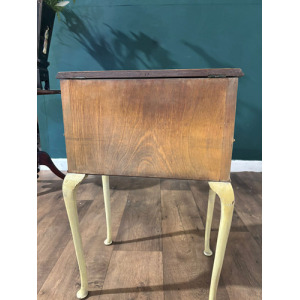 Vintage Walnut Sewing Box On Cabriole Supports