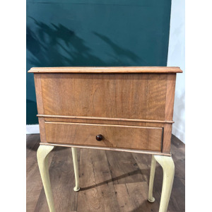 Vintage Walnut Sewing Box On Cabriole Supports