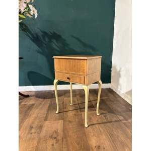 Vintage Walnut Sewing Box On Cabriole Supports