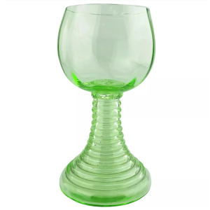 An attractive Art Deco stemware green glass stepped Goblet C.1920-30's