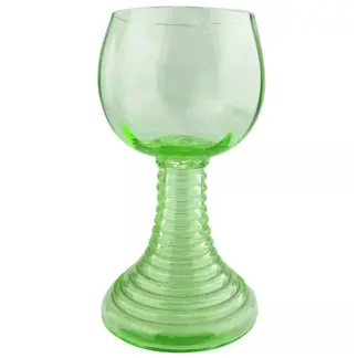 An attractive Art Deco stemware green glass stepped Goblet C.1920-30's