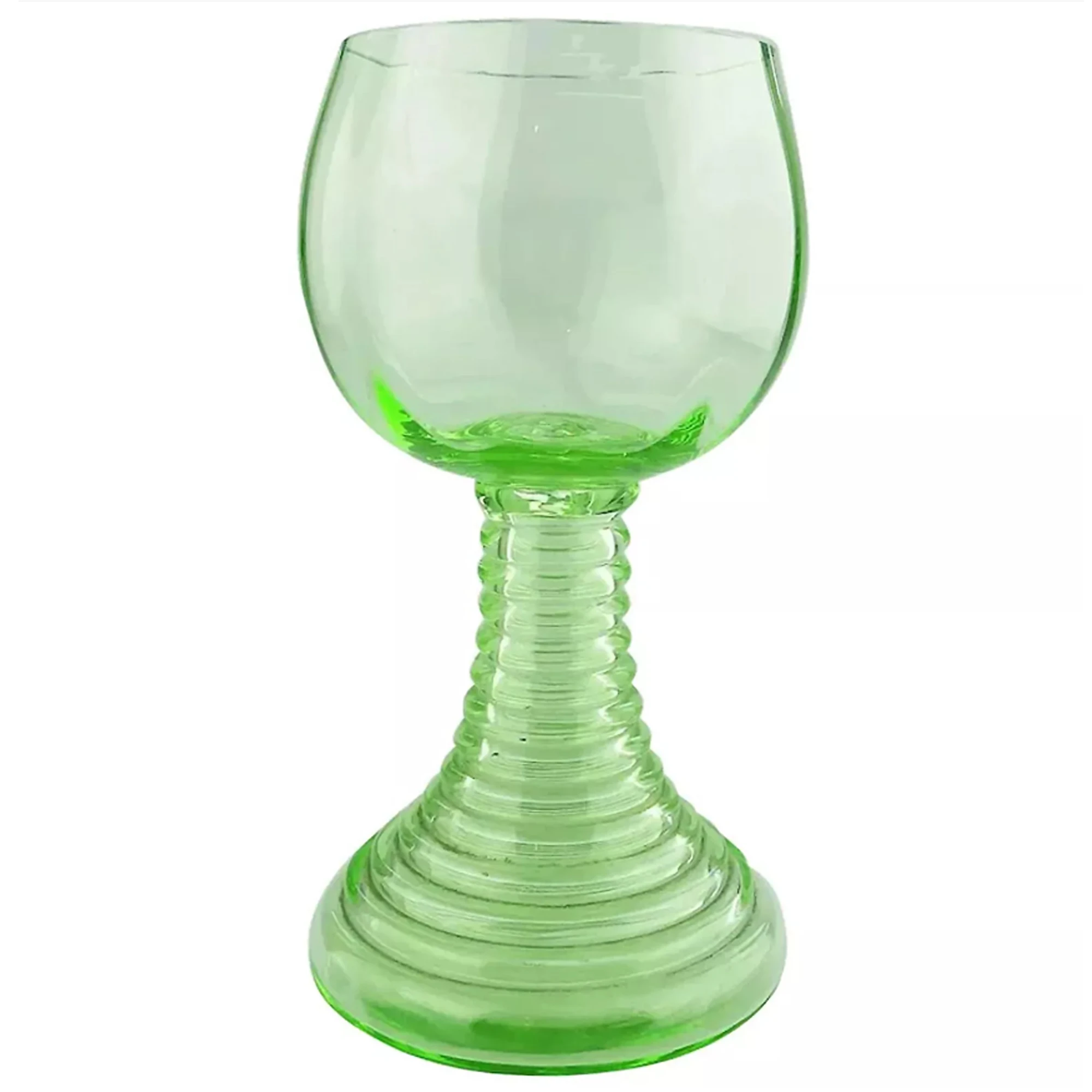 An attractive Art Deco stemware green glass stepped Goblet C.1920-30's